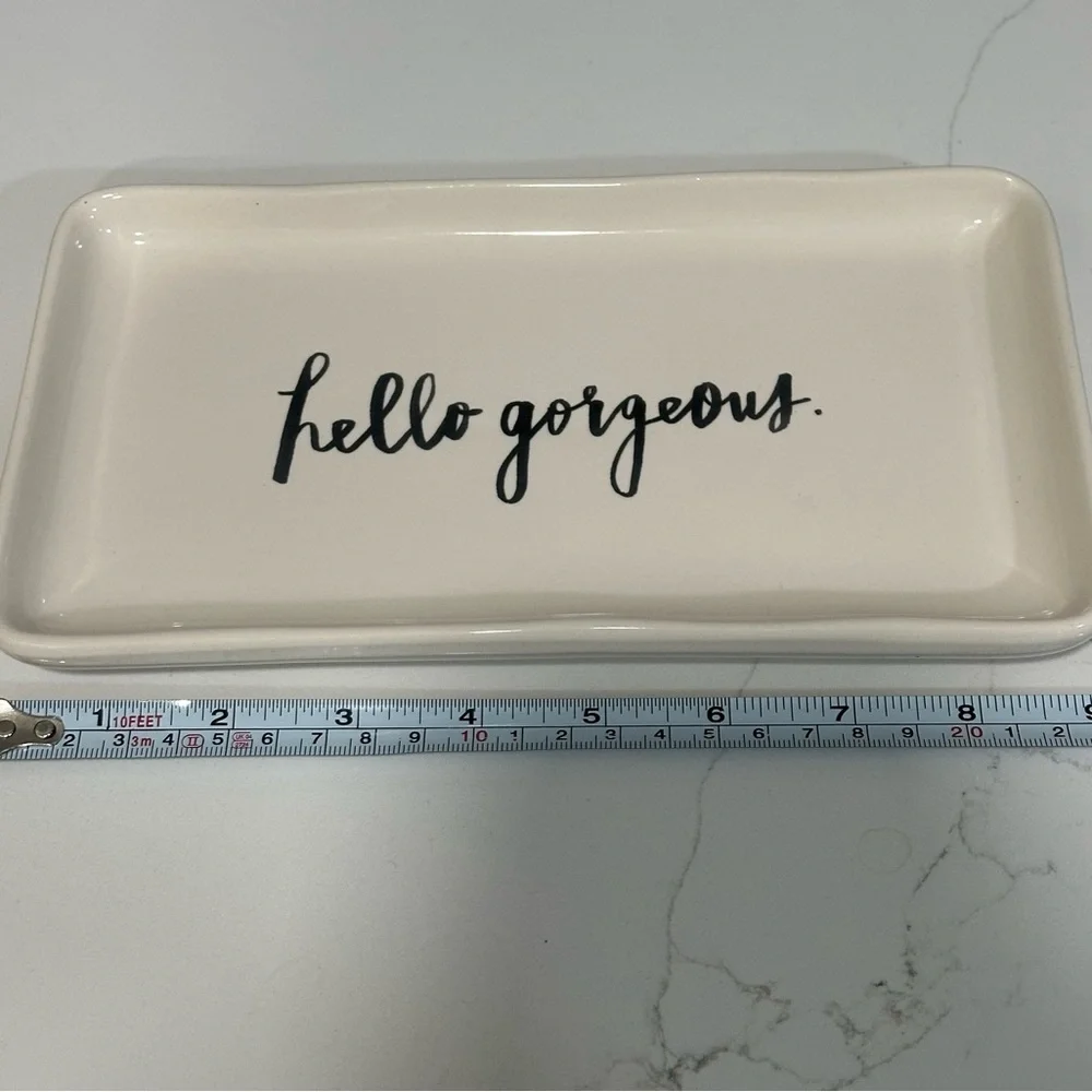 Rae Dunn Hello Gorgeous Plate Pottery Artisan Collection by MAGENTA Makeup Tray